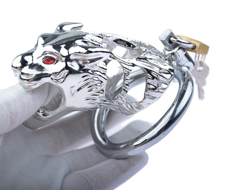Xscockcage| Ruby Eyes Tiger Metal Chastity Cage
