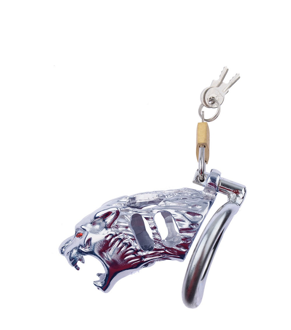 Xscockcage| Ruby Eyes Tiger Metal Chastity Cage