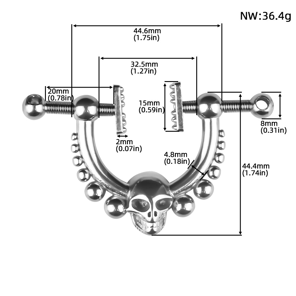 Skull Heads Nipple Clamp