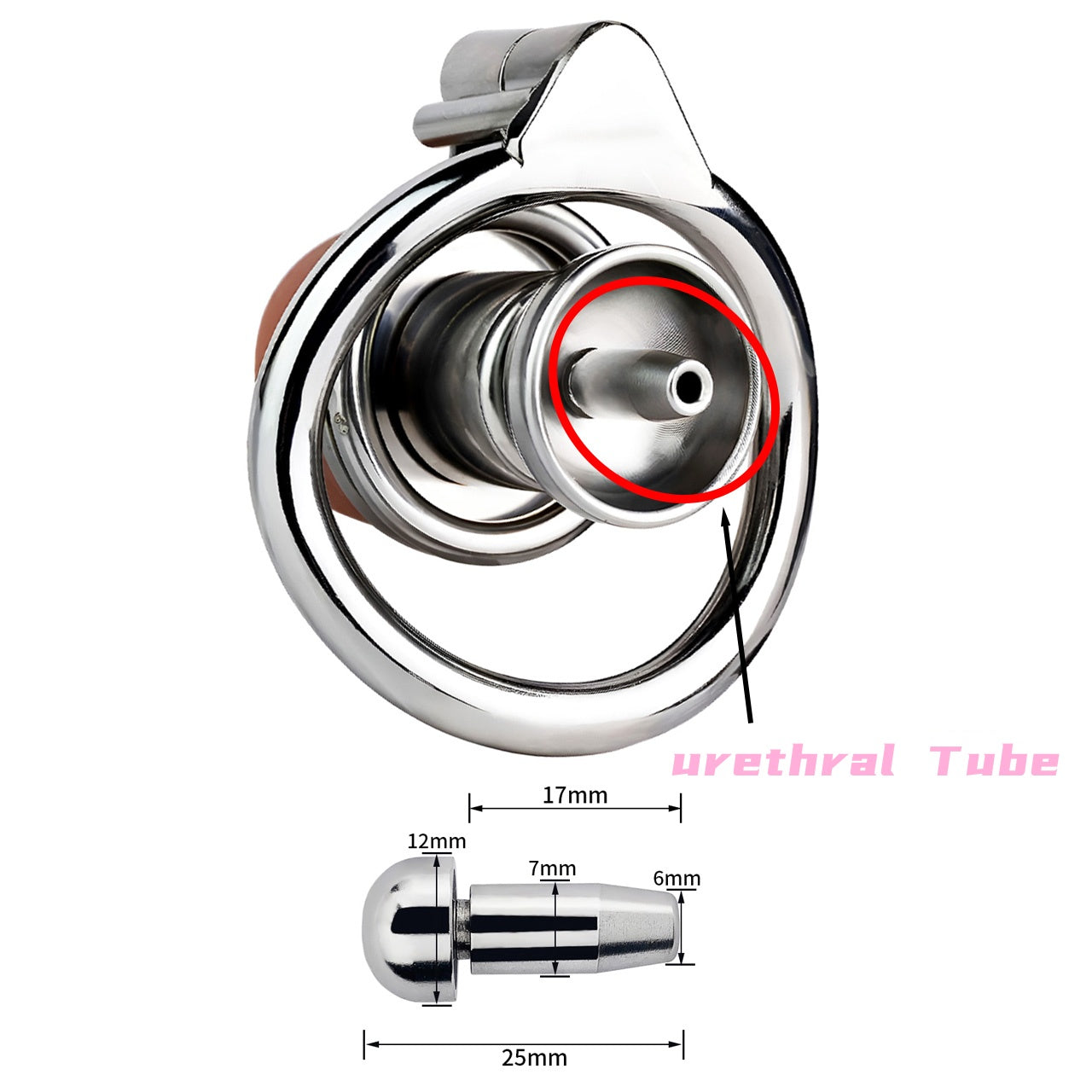 Xscockcage| Metal Inverted Pussy Shape Chastity Cage with Removable Realistic Pink Pussy(Regular Ring) New Design ChastiDick Clitty Cage