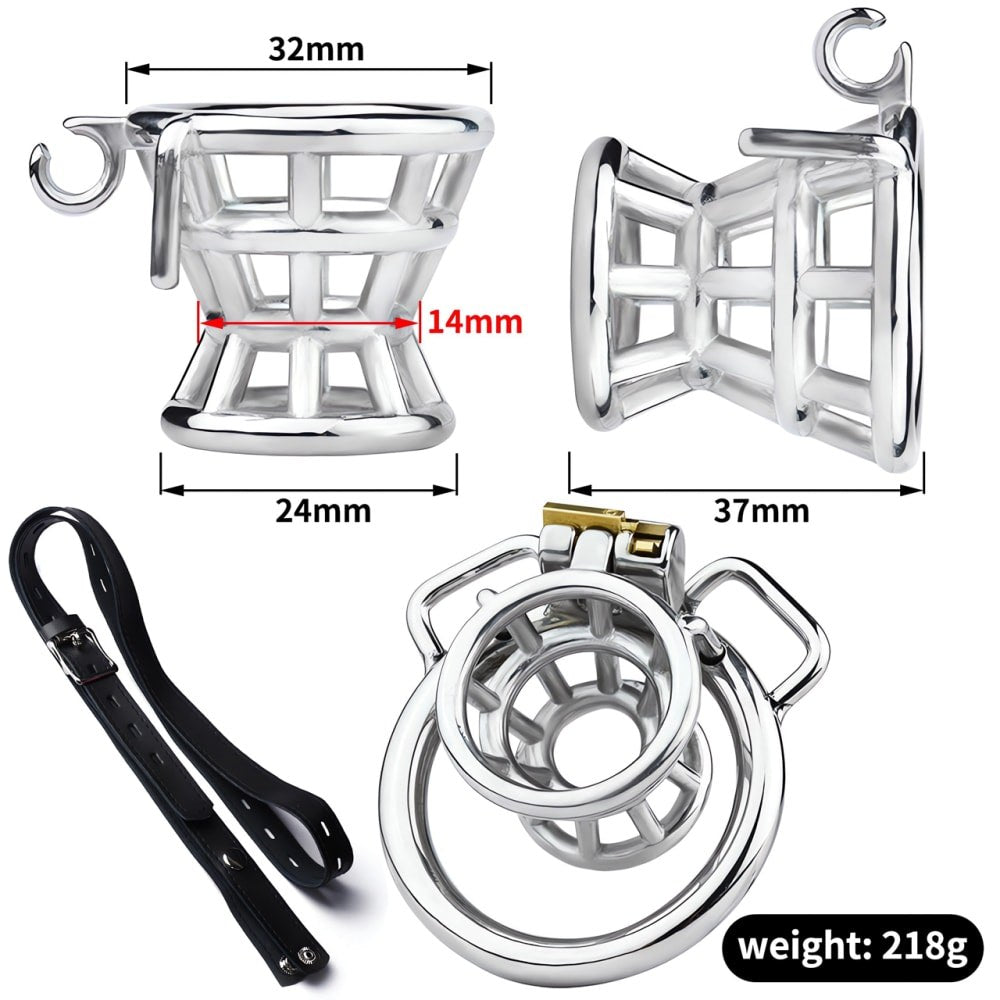 Xscockcage| Dispositivo de castidad invertido con trampa de metal para peces Jaula de castidad para mariquitas (anillo normal)