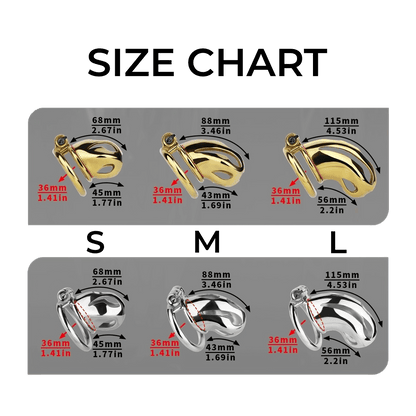 Xscockcage| Golden COBRA Integrated Metal Chastity Cage