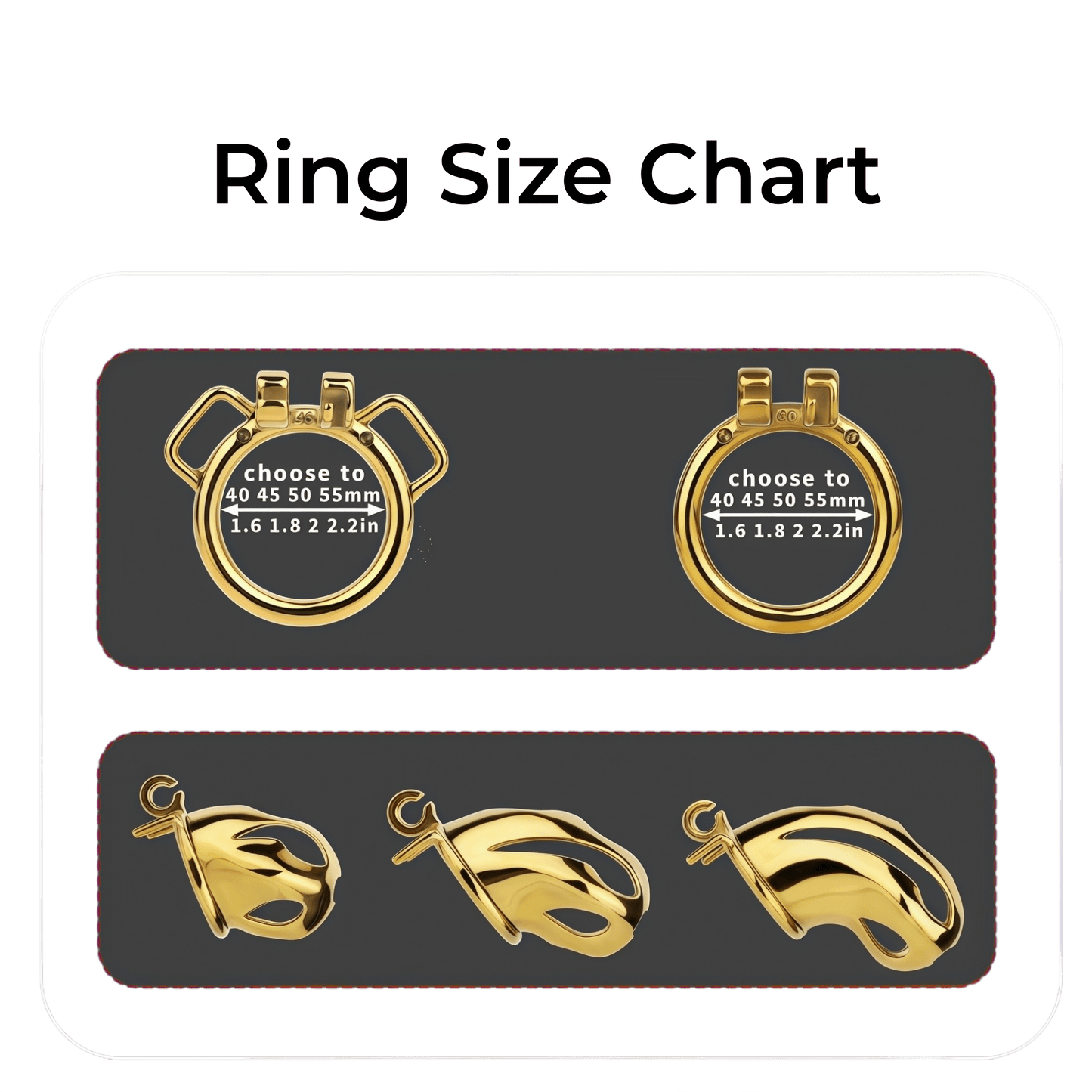 Xscockcage| Golden COBRA Integrated Metal Chastity Cage