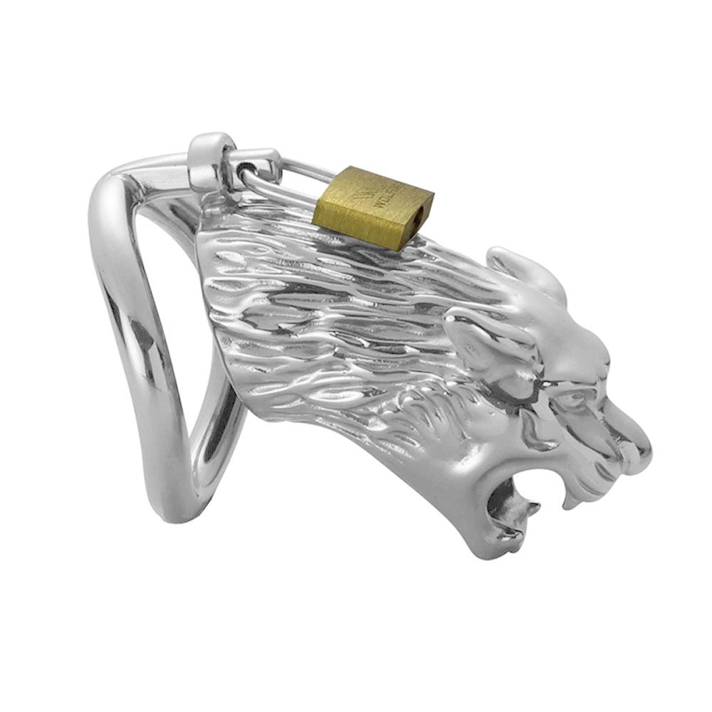 Metal Tiger Head Chastity Cage