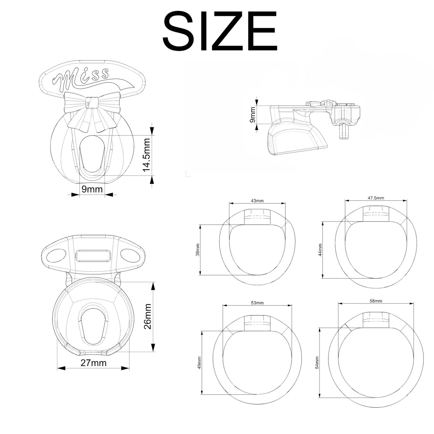 Xscockcage| Bowknot Inverted Cage Chastity Cage (S)