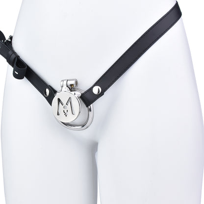 Xscockcage| Metal Inverted Blue Chastity Cage with Removable Animal Dildo (Curve Ring) ChastiDick