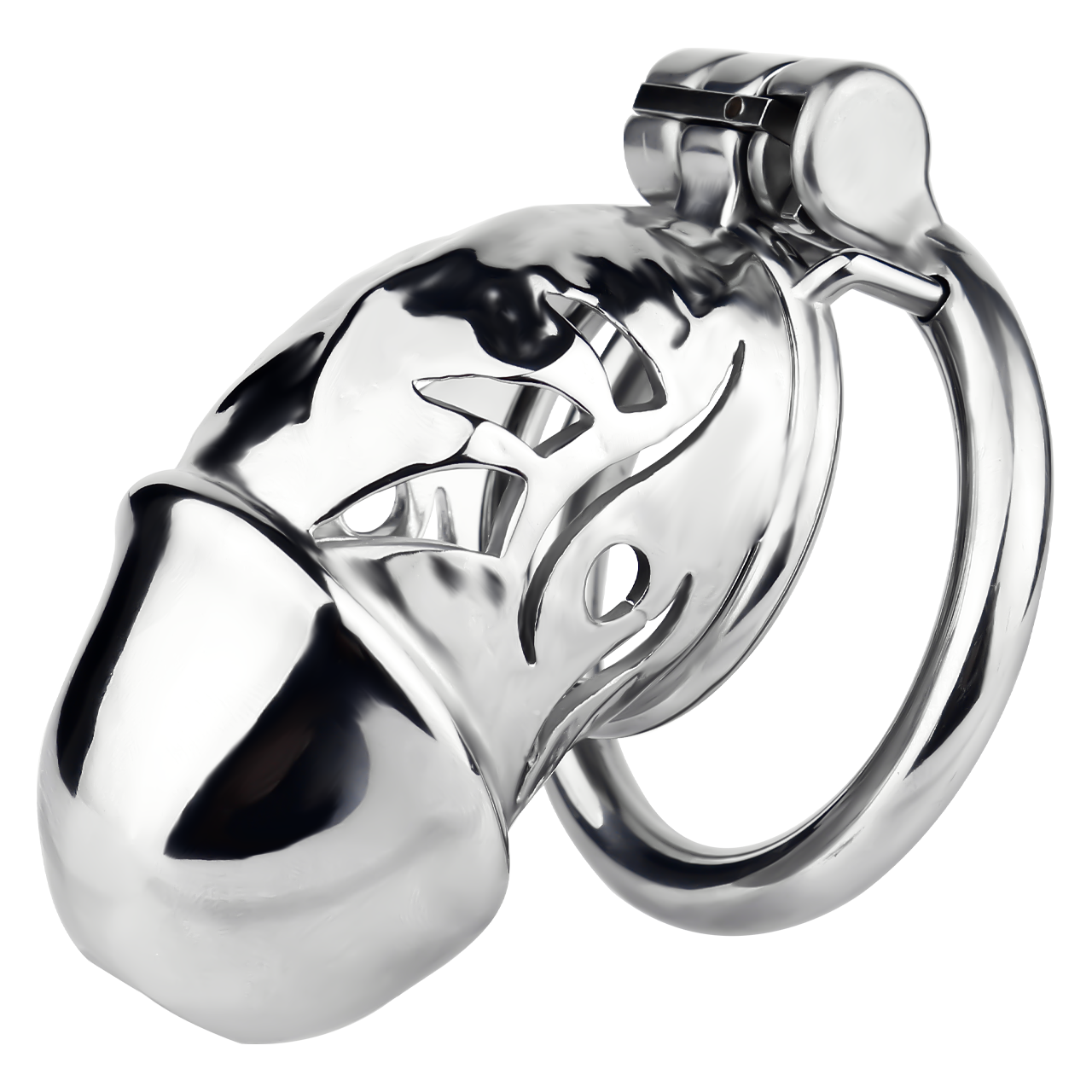 Xscockcage| Silver Wing Phantom Metal Hollow Lock Cage Chastity Cage