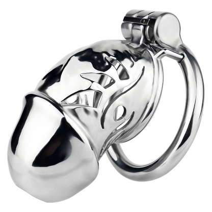 Xscockcage| Silver Wing Phantom Metal Hollow Lock Cage Chastity Cage
