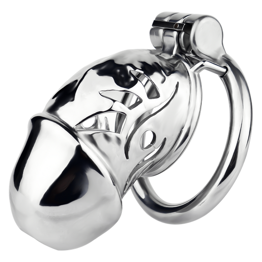 Xscockcage| Silver Wing Phantom Metal Hollow Lock Cage Chastity Cage