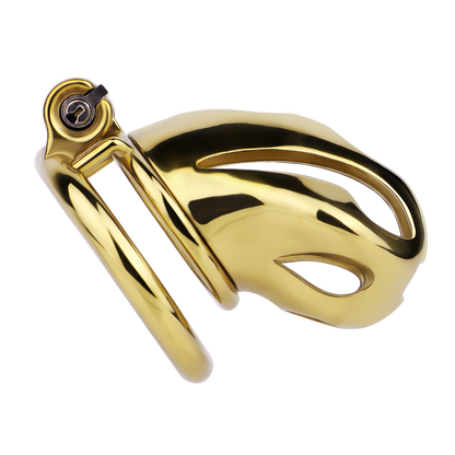 Xscockcage| Golden COBRA Integrated Metal Chastity Cage