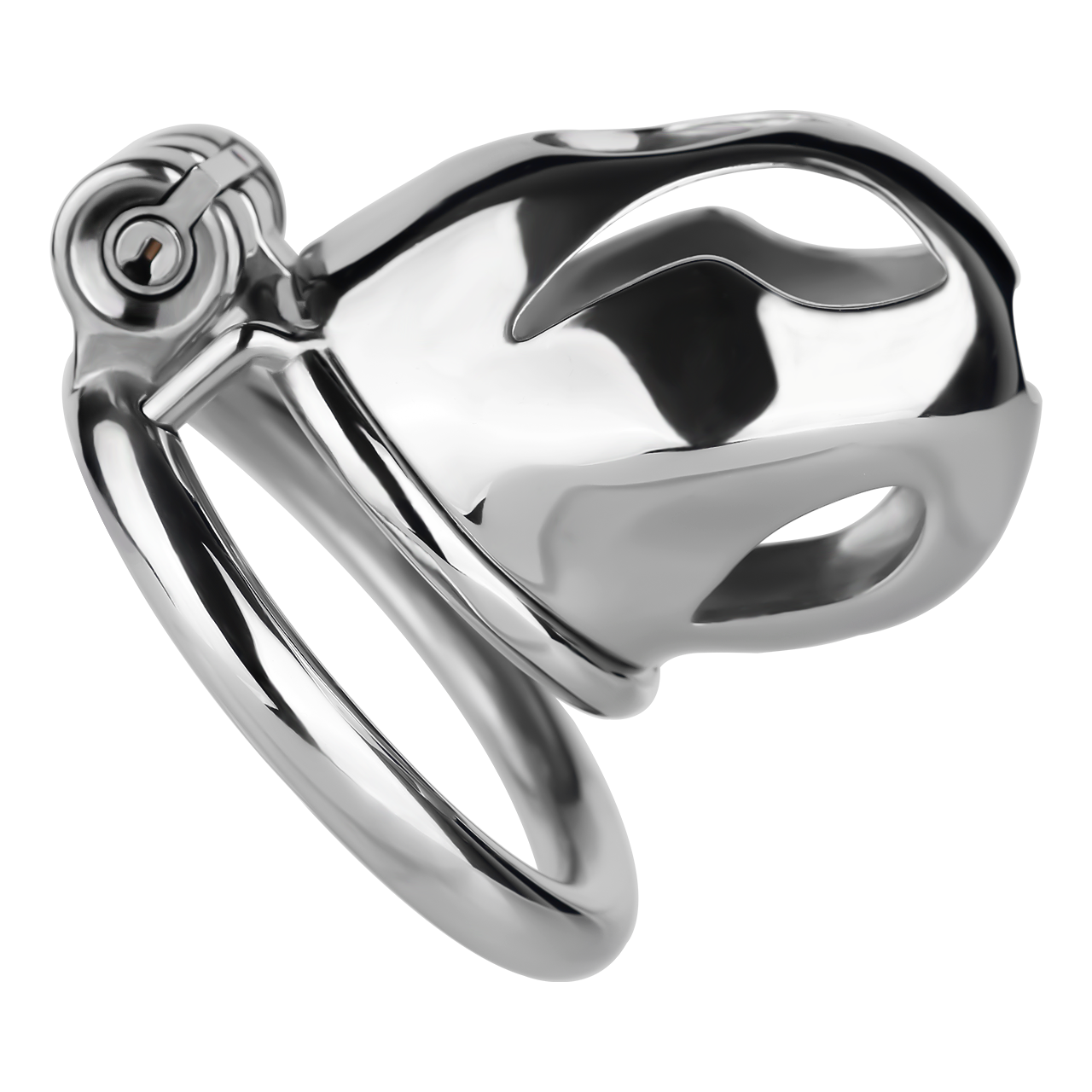 Xscockcage| Sliver COBRA Integrated Metal Chastity Cage