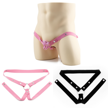 Xscockcage| Three Way Chastity Belt Assistance Belt Chastity Cage strap Sissy Belt