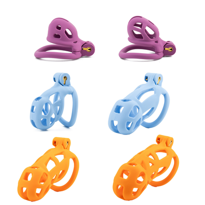 Xscockcage| Matte Texture Purple/Blue/Orange Cobra Chastity Cage 2.0