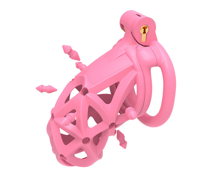 Xscockcage| Pink 3D-Printed Spiked Chastity Cage