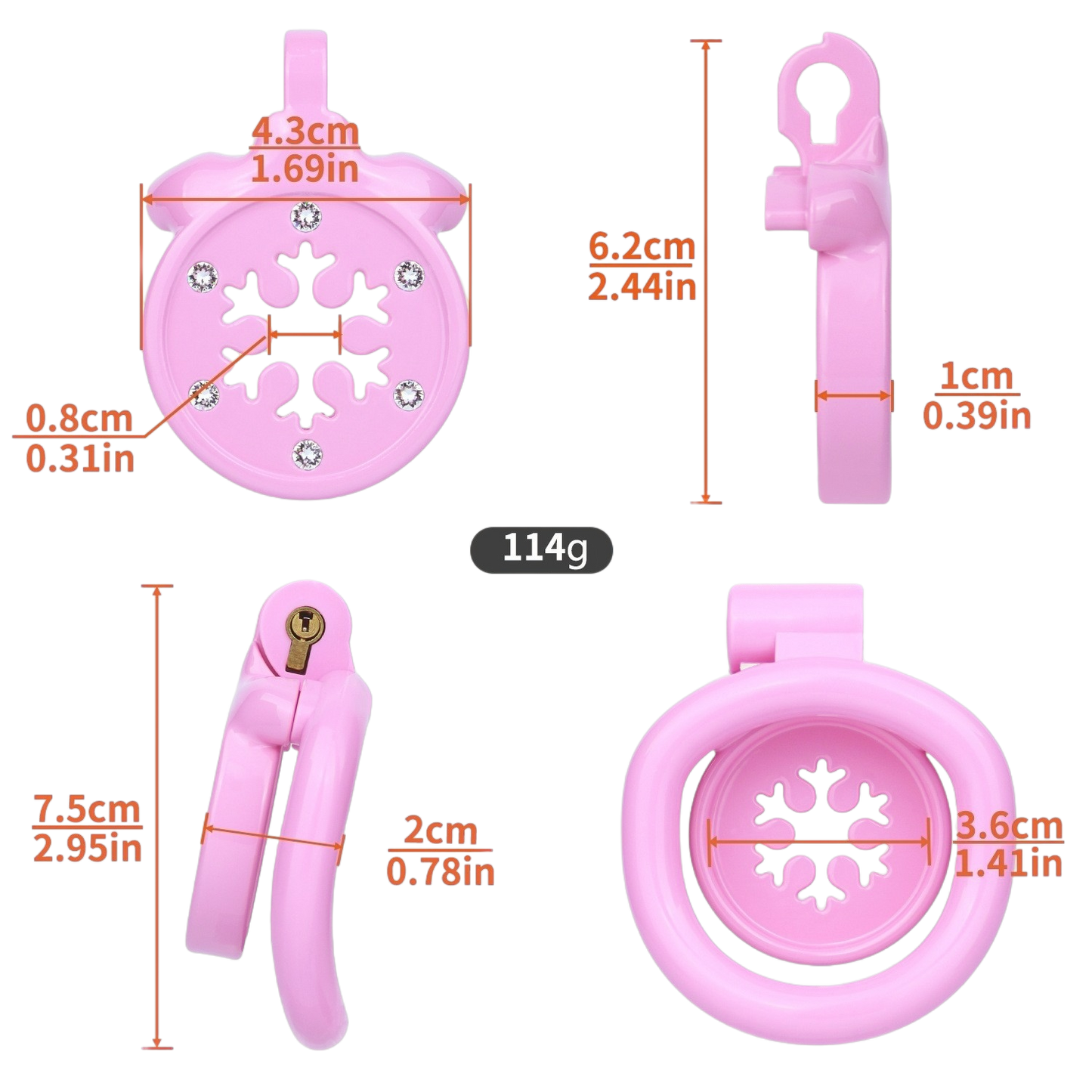 Xscockcage| Dimond Snow Chastity Cage