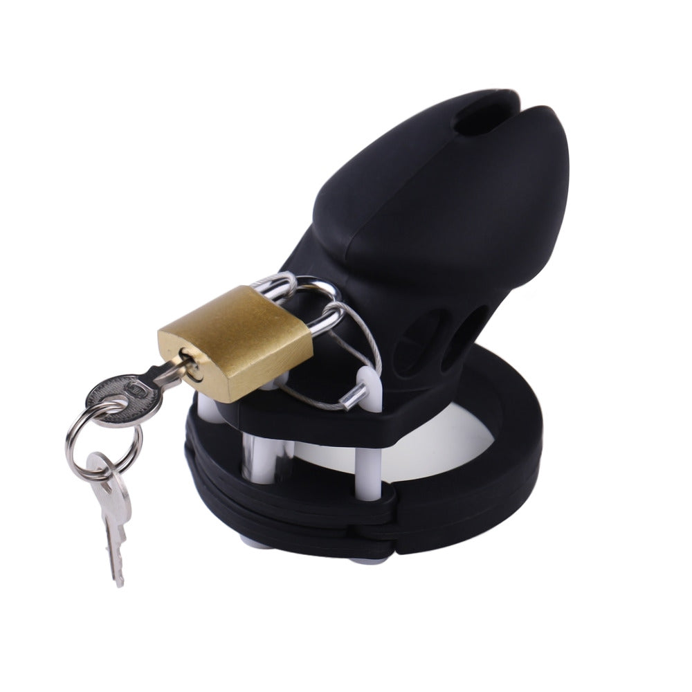 Black Silicone Soft Chastity Cage Small