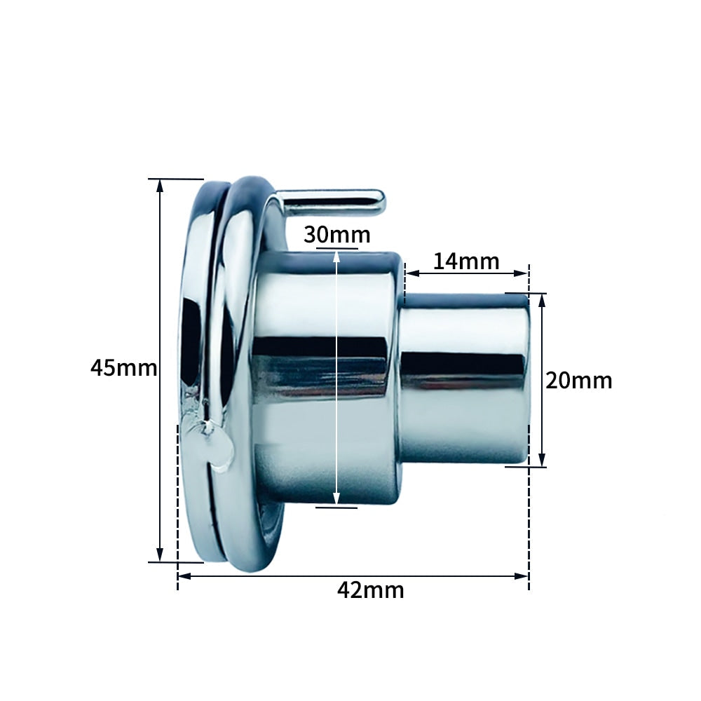 Metal Inverted Flat Chastity Cage With Urethral Tube