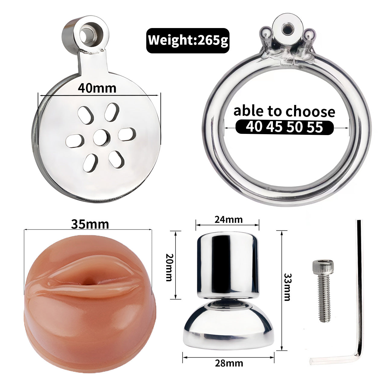 Xscockcage| Metal Inverted Pussy Shape Chastity Cage with Removable Realistic Pink Pussy(Regular Ring)  New Design ChastiDick