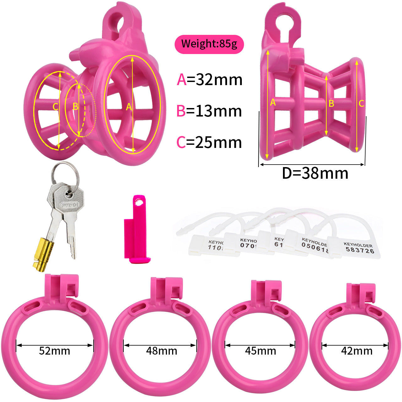 Xscockcage| 3D Printed Fish Trap Pink Inverted Chastity Cage