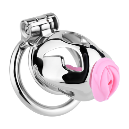Xscockcage| Sliver COBRA Integrated Metal Chastity Cage