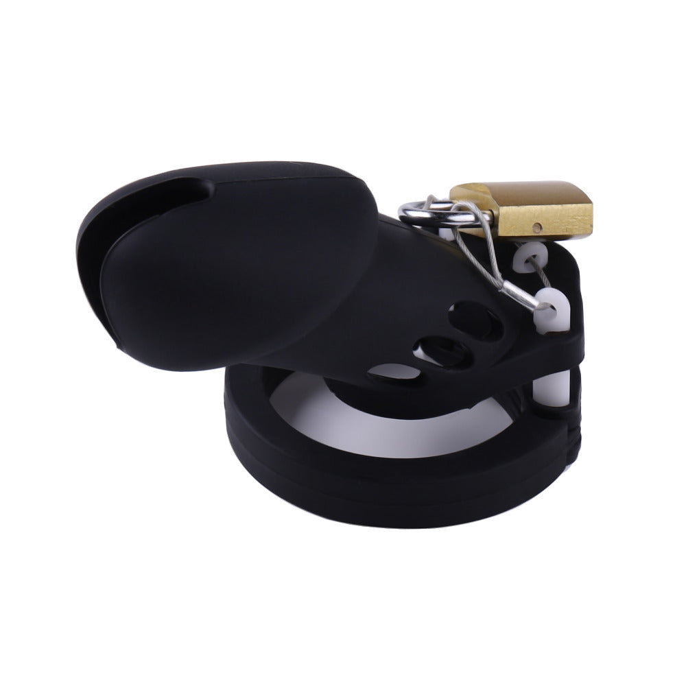 Black Silicone Soft Chastity Cage Small