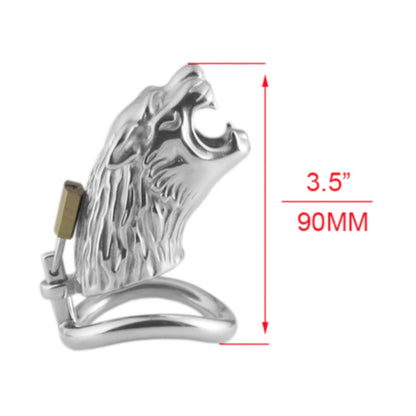 Metal Tiger Head Chastity Cage