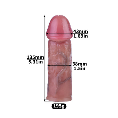 Xscockcage | Cage de chasteté en métal inversée avec dildo réaliste amovible (anneau standard) - ChastiDick