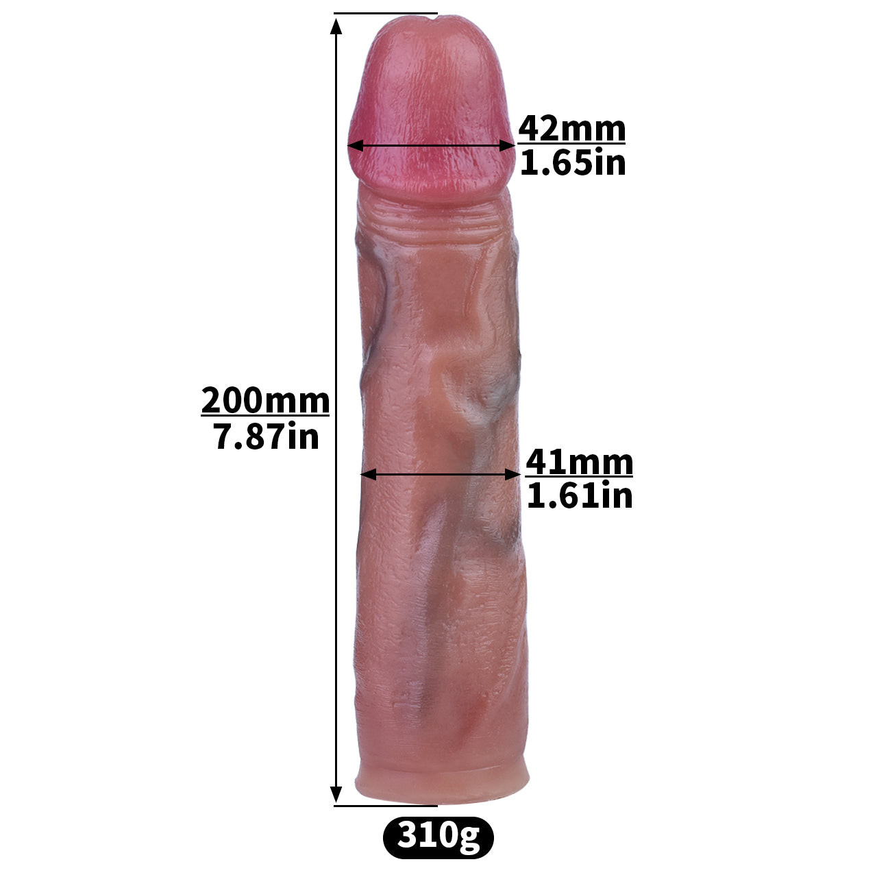 Xscockcage | Cage de chasteté en métal inversée avec dildo réaliste amovible (anneau standard) - ChastiDick