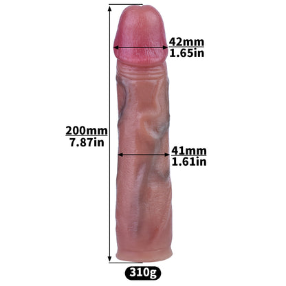 Xscockcage | Cage de chasteté en métal inversée avec dildo réaliste amovible (anneau standard) - ChastiDick