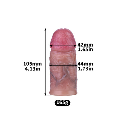 Xscockcage | Cage de chasteté en métal inversée avec dildo réaliste amovible (anneau standard) - ChastiDick