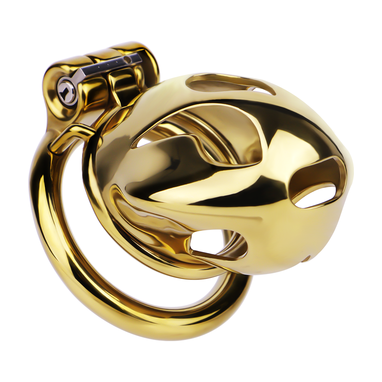 Xscockcage| Golden COBRA Integrated Metal Chastity Cage