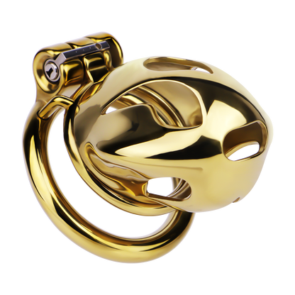 Xscockcage| Golden COBRA Integrated Metal Chastity Cage