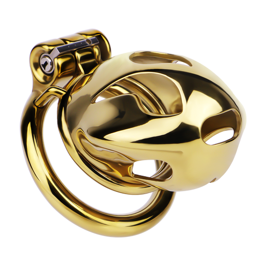 Xscockcage| Golden COBRA Integrated Metal Chastity Cage