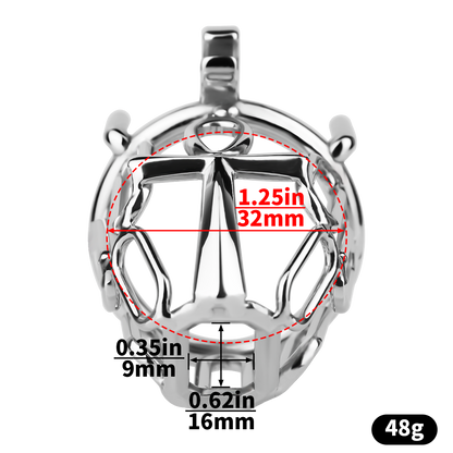 Xscockcage| Ice Silver Mech Geometric Frame Integrated Lock Cage Chastity Cage