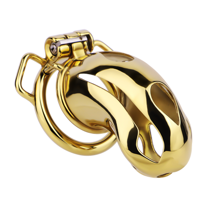 Xscockcage| Golden COBRA Integrated Metal Chastity Cage