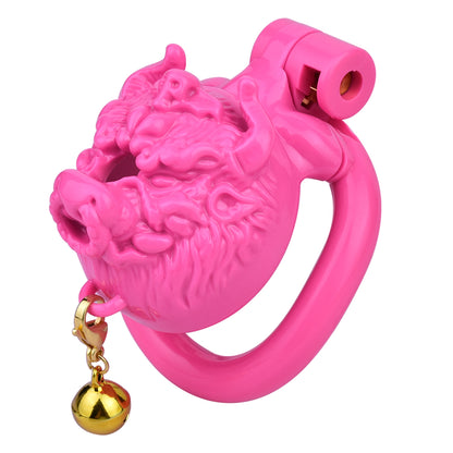 Xscockcage|  Bull-Head Sissy Chastity Cage Pink Chastity Cage