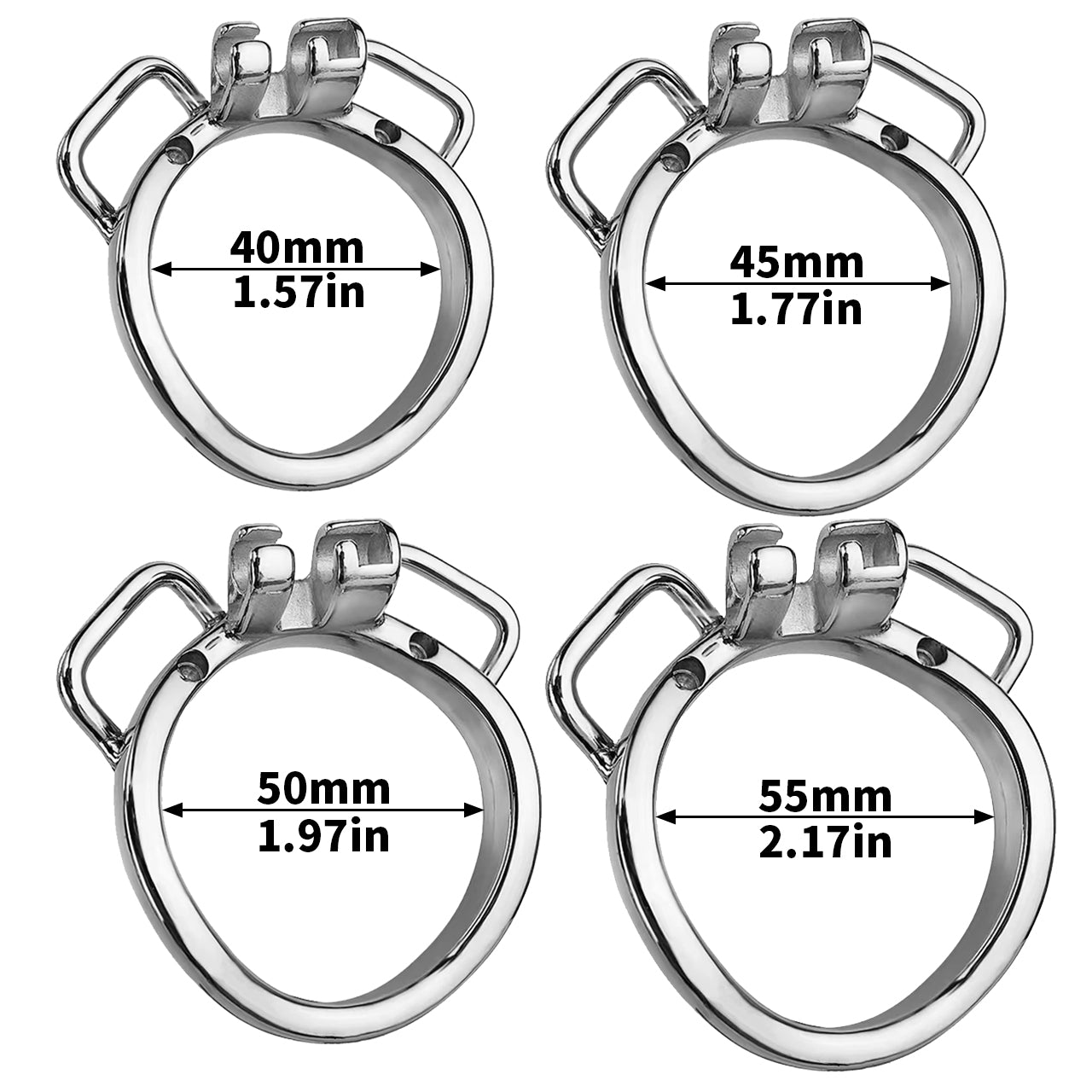 Xscockcage| Metal Inverted Chastity Cage with Removable Realistic Dildo(Curve Ring) ChastiDick