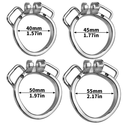 Xscockcage| Metal Inverted Chastity Cage with Removable Realistic Dildo(Curve Ring) ChastiDick