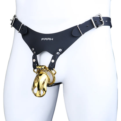 Xscockcage| Golden COBRA Integrated Metal Chastity Cage