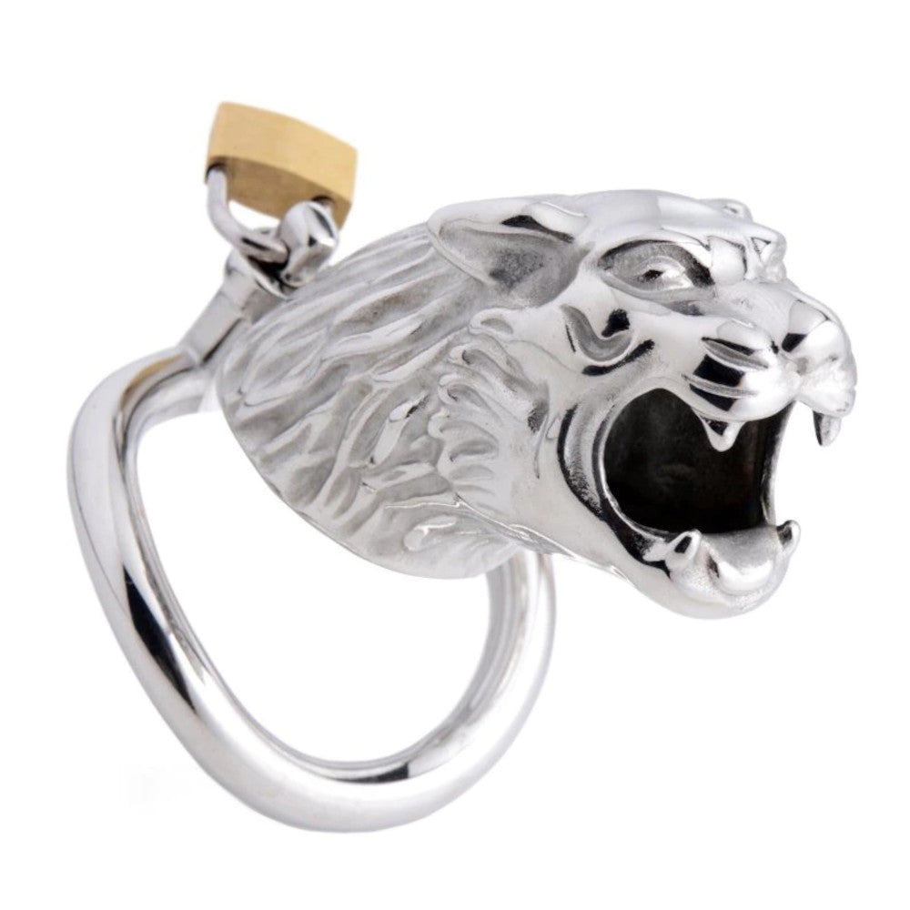 Metal Tiger Head Chastity Cage