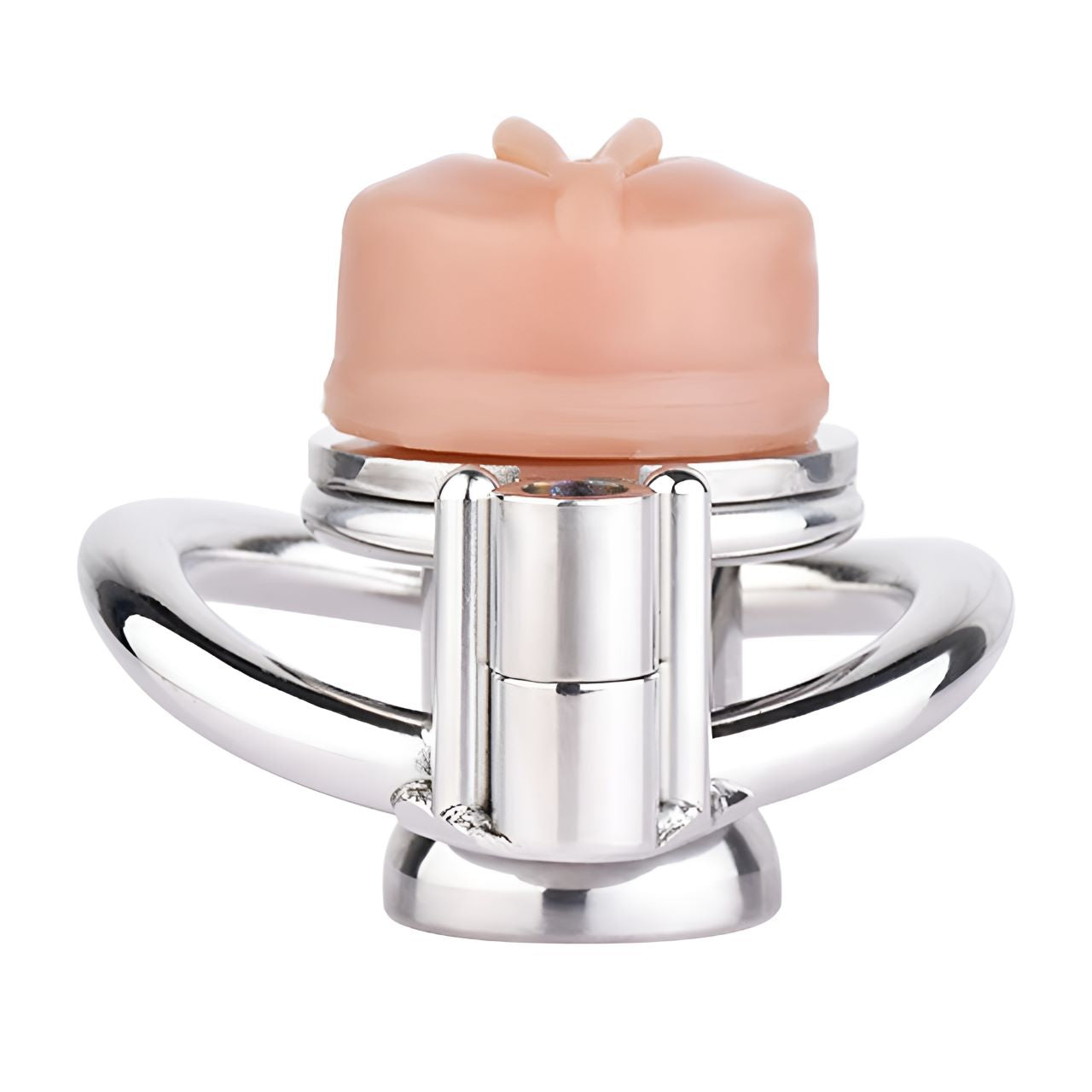 Xscockcage| Metal Inverted Pussy Shape Chastity Cage with Removable Realistic Pink Pussy(Regular Ring)  New Design ChastiDick