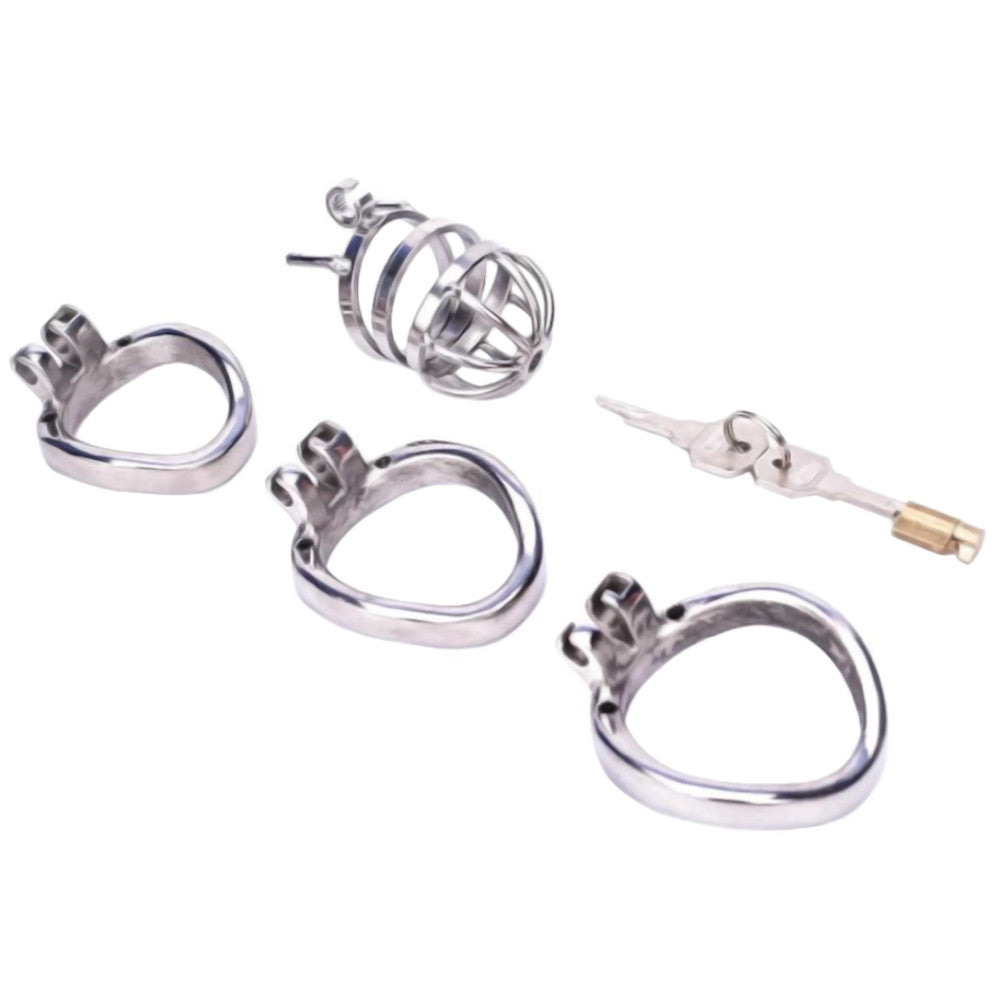 Metal Dome Chastity Cage With Urethral Tube