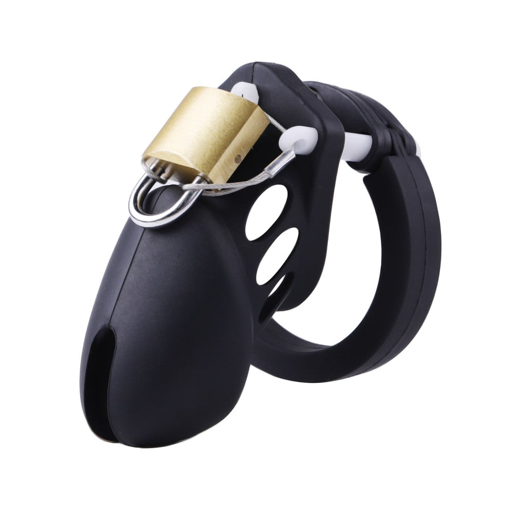 Black Silicone Soft Chastity Cage Small