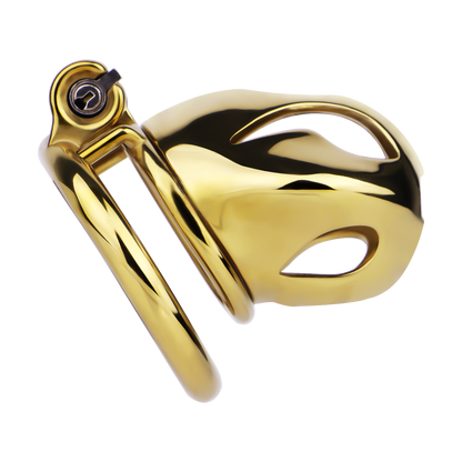Xscockcage| Golden COBRA Integrated Metal Chastity Cage