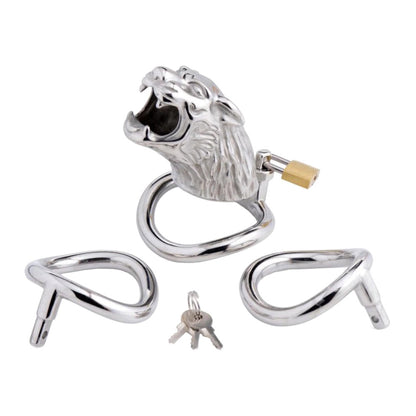 Metal Tiger Head Chastity Cage