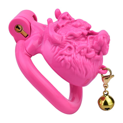 Xscockcage | Cage de chasteté sissy tête de taureau - Cage de chasteté rose