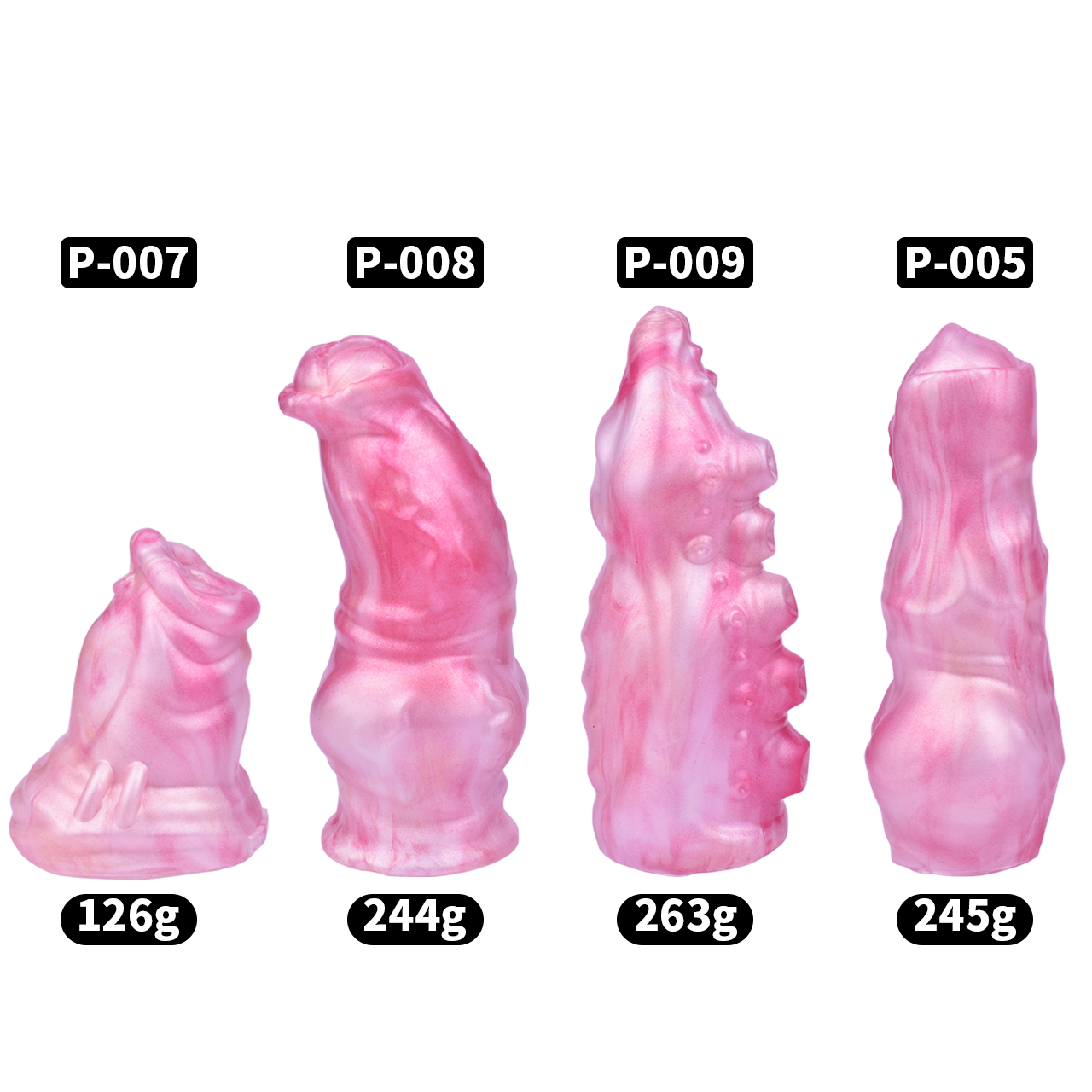 Xscockcage| Metal Inverted Pink Chastity Cage with Removable Animal Dildo (Curve Ring) ChastiDick