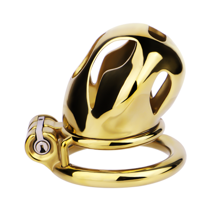 Xscockcage| Golden COBRA Integrated Metal Chastity Cage