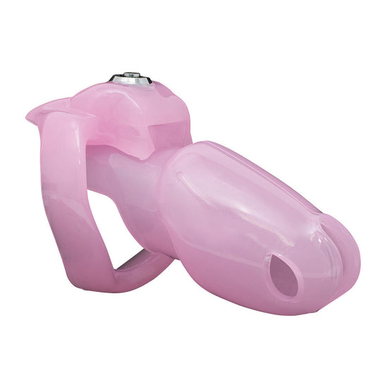 Pink HT-V5 Chastity Cage-Bottom Lock Max