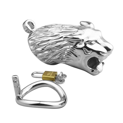 Metal Tiger Head Chastity Cage